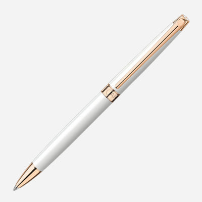 Léman Slim White & Rose Gold Ballpoint Pen Caran d'Ache.