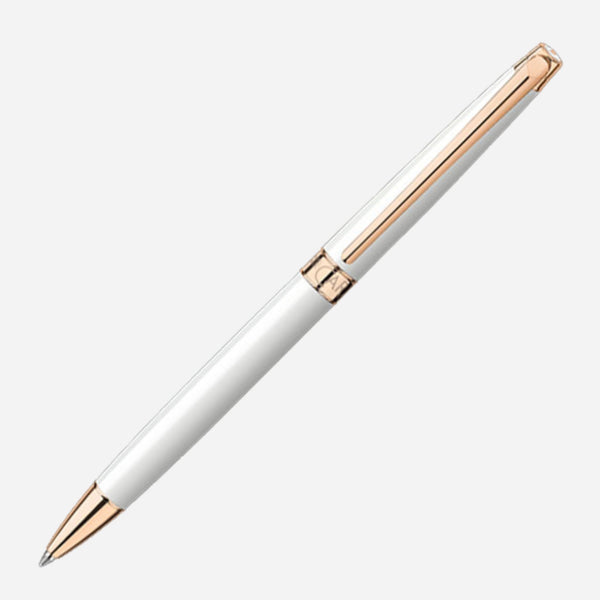 Léman Slim White & Rose Gold Ballpoint Pen Caran d'Ache.