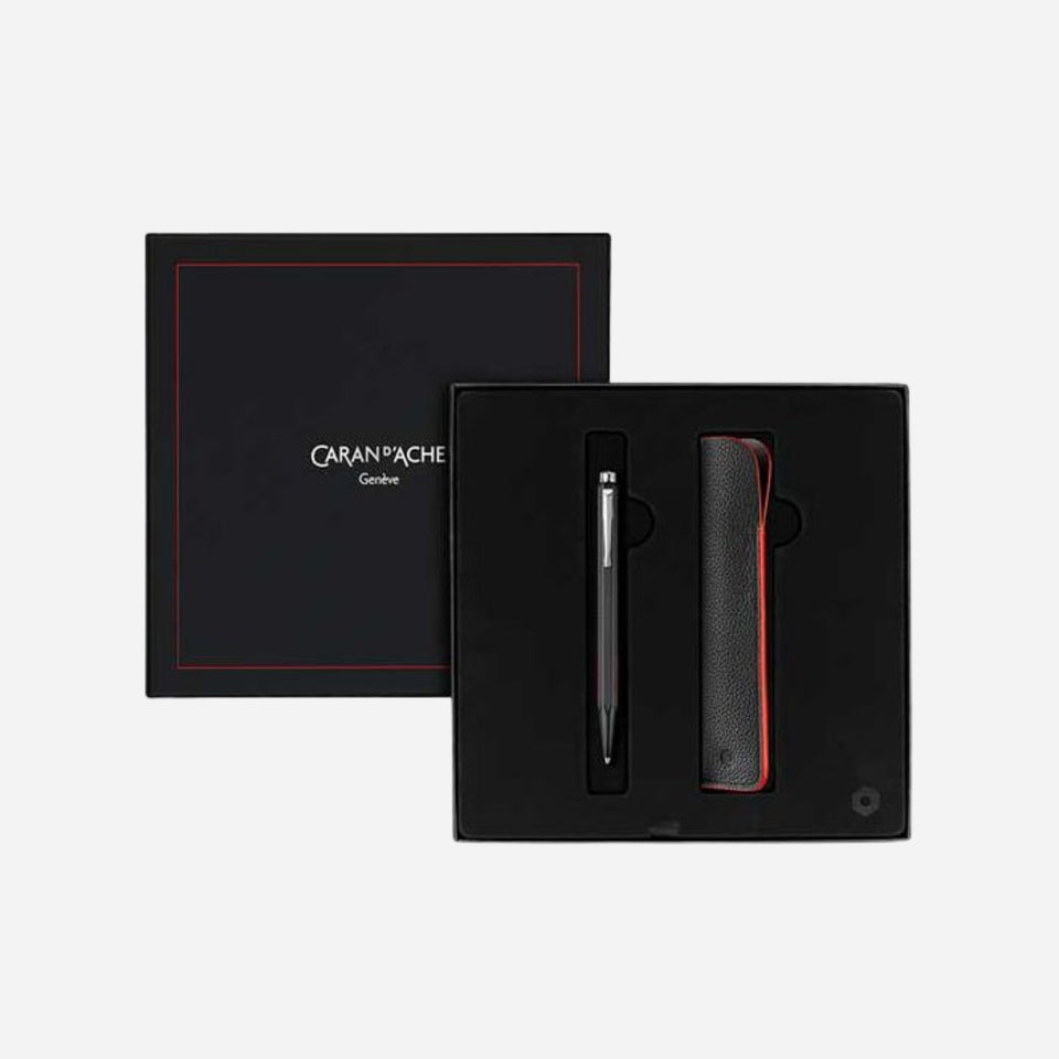 Black Ecridor Racing Ballpoint Pen & Slim Pen Case Set by Caran d`Ache.