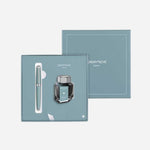 Léman Alpine Blue Gift Set featuring a Fountain Pen & Inkwell from Montblanc.