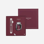 Léman Bordeaux  Gift Set featuring a Fountain Pen & Inkwell from Caran d'Ache.