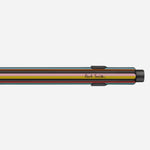 Close up of Caran d'Ache X Paul Smith 849 'Signature Stripe' Black Ballpoint Pen