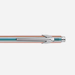 Close Up View of Caran d'Ache X Paul Smith 849  'Signature Stripe' Silver Ballpoint Pen