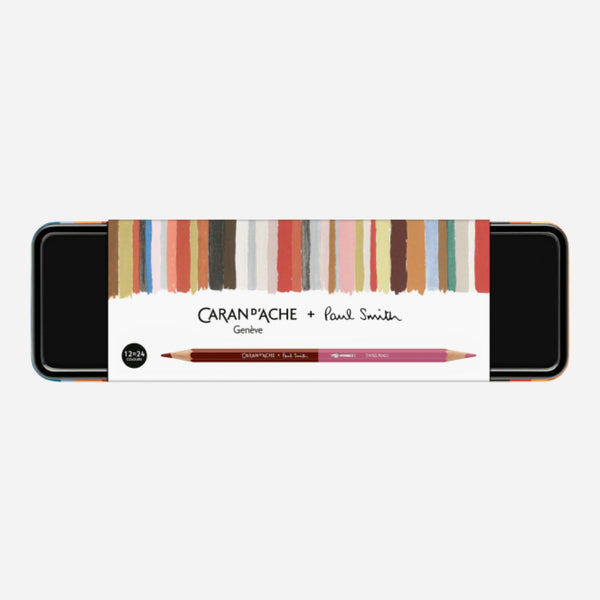 Caran d'Ache X Paul Smith Set of 12 Coloured Pencils + Brush