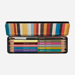 Inside View of Caran d'Ache X Paul Smith Set of 12 Coloured Pencils + Brush