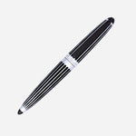 Closed View of Striped Black Aero Fountain Pen by Diplomat.