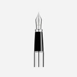 Close Up of Fountain Pen Tip of Excellence Chrome Guilloche Engraved Fountain Pen by Diplomat .