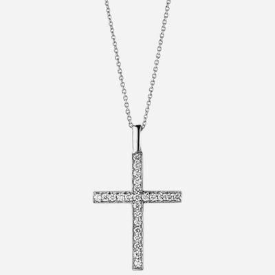 18KT White Gold Diamond Cross  Pendant from Georg Jensen.