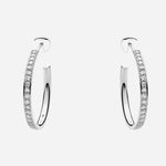 Georg Jensen 18 KT White Gold Magic Diamond Hoop Earrings