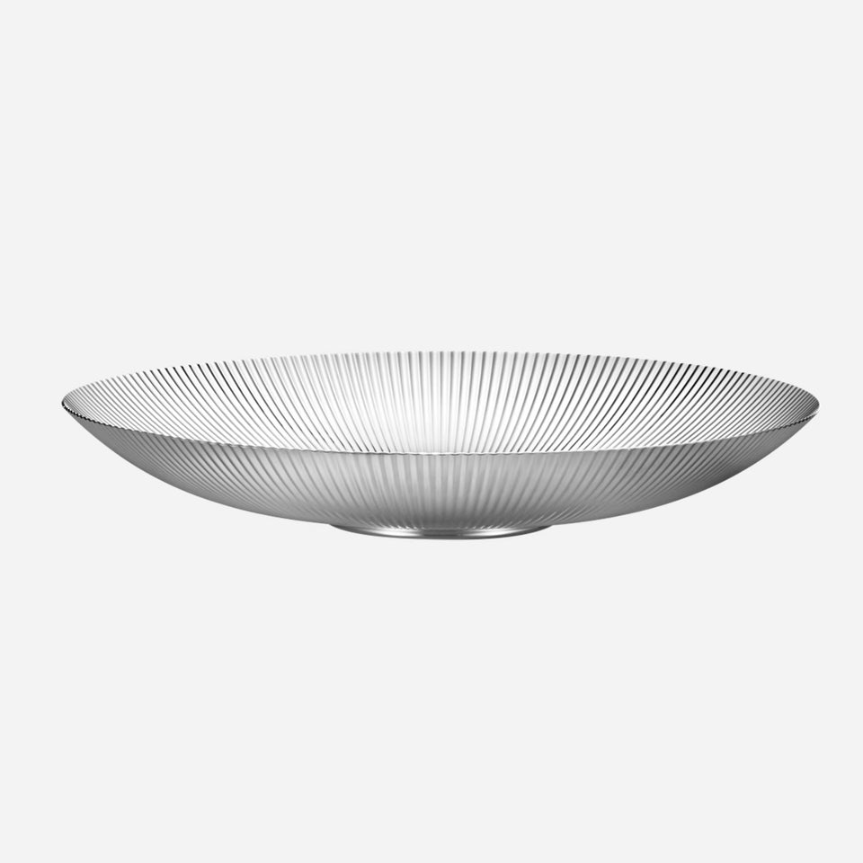 Georg Jensen Medium Bernadotte Stainless Steel Mirror Low Bowl- sculptural home dining decor.