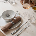 Georg Jensen dining set up featuring Cobra Stainless Steel Napkin Rings 2 PC