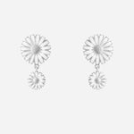 Sterling Silver & White Enamel Double Daisy Earrings from  Georg Jensen.