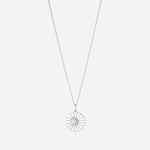 White Enamel Sterling Silver Daisy Pendant from Georg Jensen.