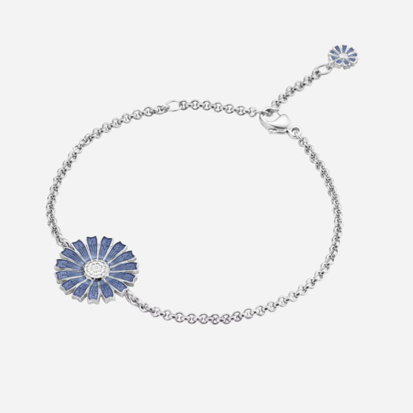 Georg Jensen Daisy Blue Enamel Bracelet.
