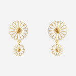 Georg Jensen Daisy Double White Enamel Earrings.
