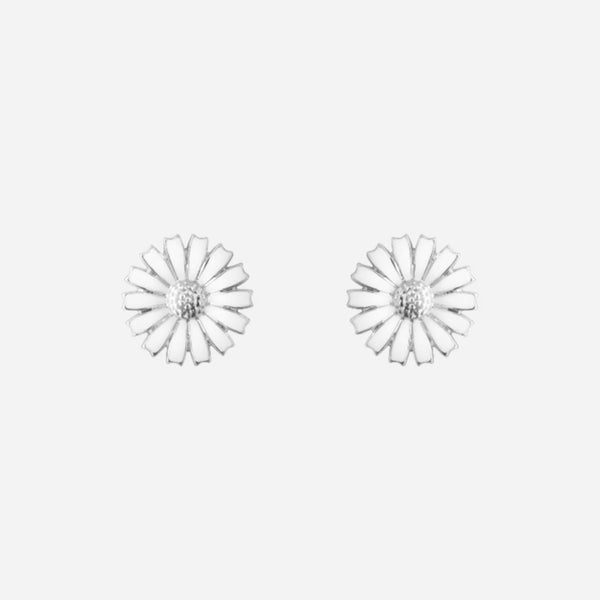 Georg Jensen Daisy White Enamel Ear Studs.