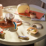 Styled shot of Elephant Keepsake Box in Vanilla Bean from Georg Jensen.