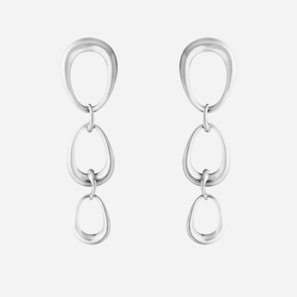 Offspring Sterling Silver 3 Loop Earrings from Georg Jensen.