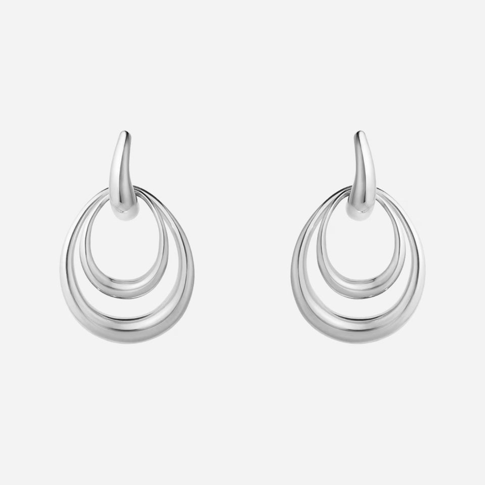 Georg Jensen Offspring Sterling Silver Double Element Earrings designed by Jacqueline Rabun.
