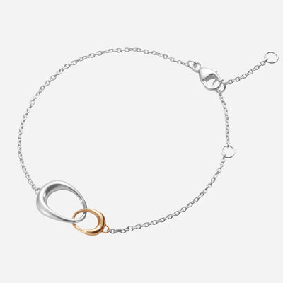 Sterling Silver and 18 KT. Rose Gold Offspring Interlocking Bracelet from Georg Jensen.
