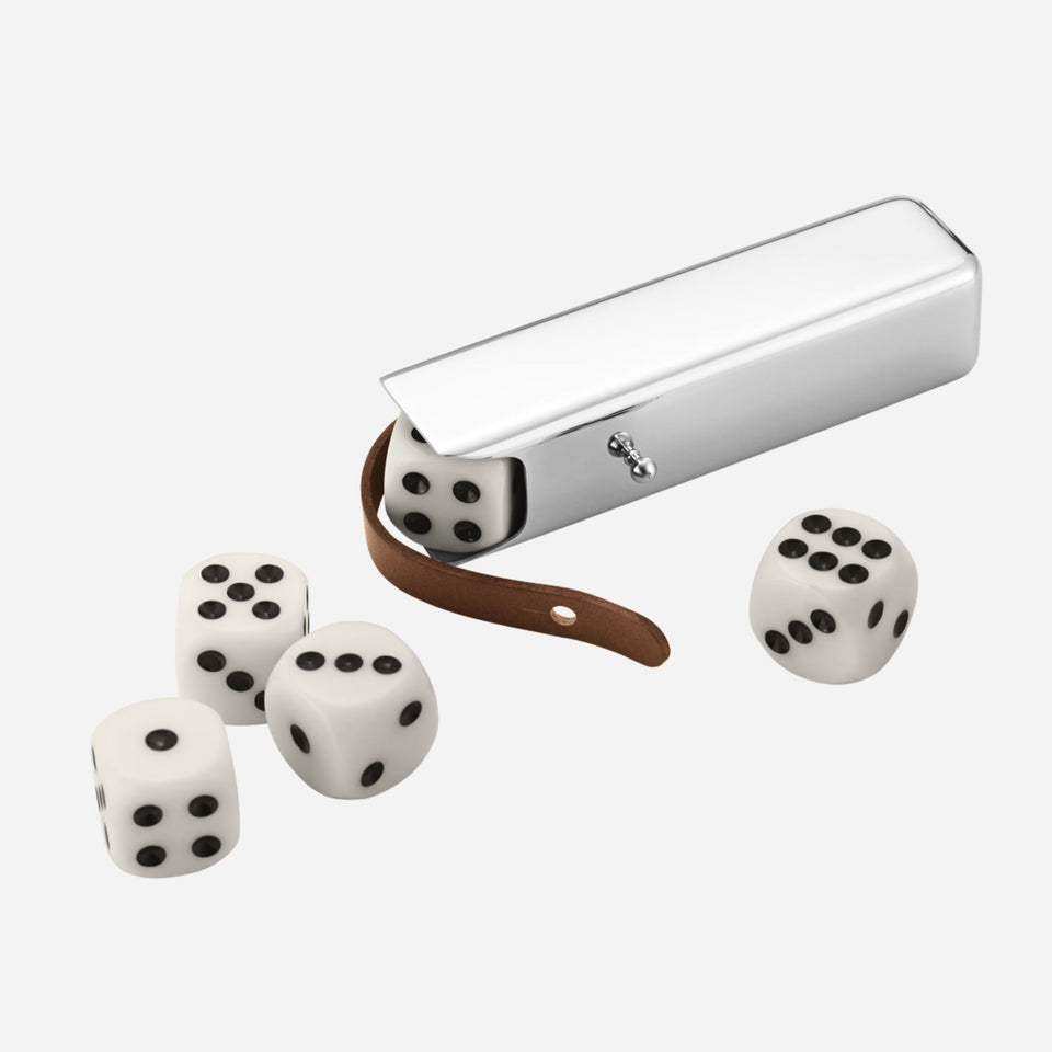 Georg Jensen SKY Stainless Steel Dice Case & Dice.