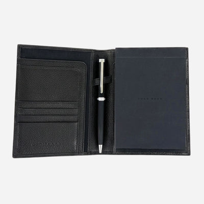 Black Organiser & Notepad Holder with Ballpoint Pen from BOSS.