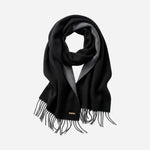 Men’s Foris Black and Grey Double-Faced Cashmere Scarf by Hugo Boss.