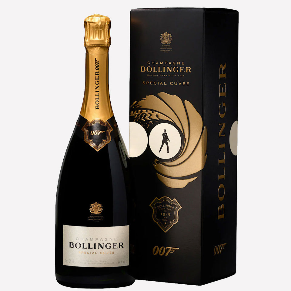 This bottle of Bollinger champagne is part of their 007 collection.