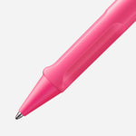 Close Up of Special Edition Safari Ballpoint Pen in Neon Pink from LAMY.