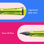 Safari Fountain Pen in Neon Yellow from LAMY.