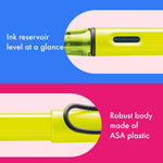 Safari Fountain Pen in Neon Yellow from LAMY.