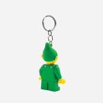 Back View of Iconic Christmas Elf Keychain with Torch Light by LEGO 