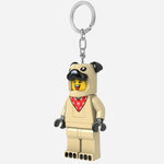 Side View of Minifigures™ Pug Costume Guy Keychain Light from LEGO ®