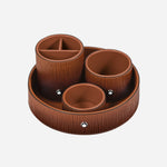 Corteccia Sfumato Leather Large Round Desk Tray by Montblanc.