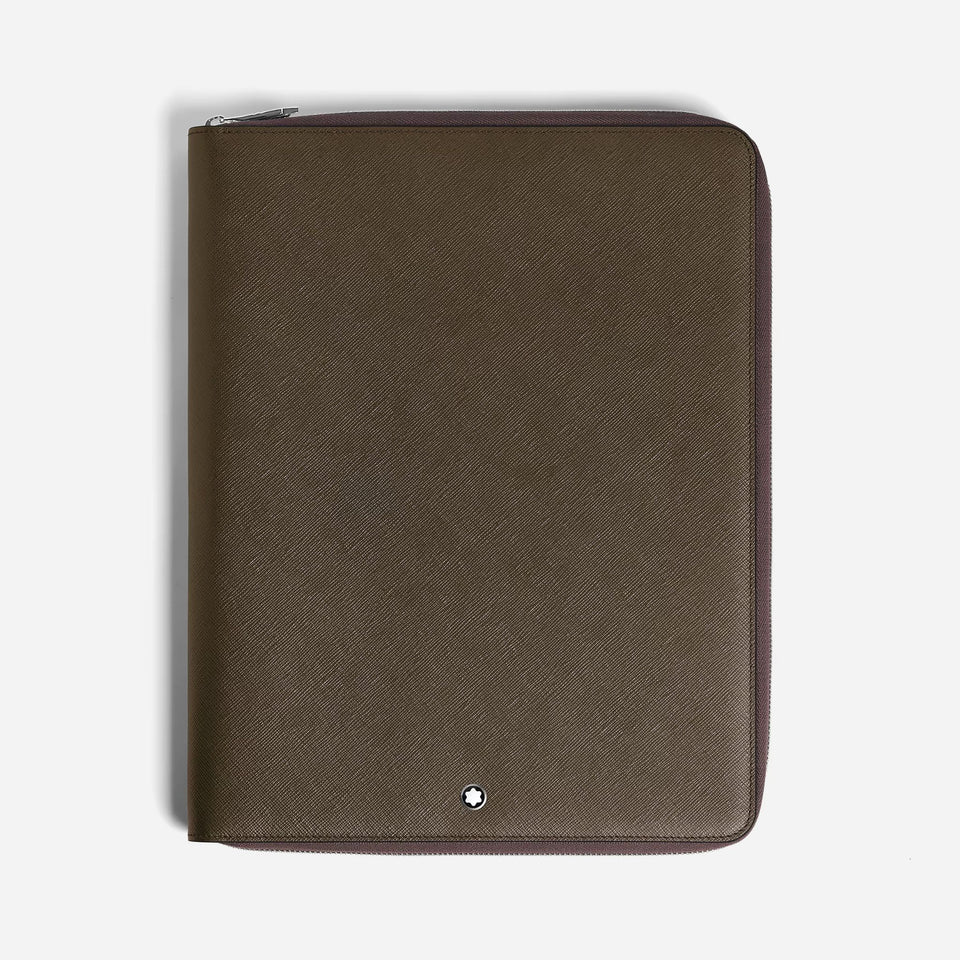 Khaki Sartorial Leather Medium Notebook Holder by Montblanc.
