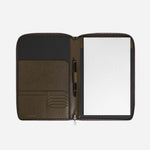 Inside View of Khaki Sartorial Leather Medium Notebook Holder by Montblanc.