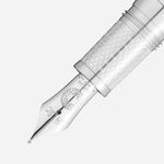 Close up of Nib of Special Edition Great Masters Meisterstück Ferrari Tailor Made Classica Fountain Pen By Montblanc.