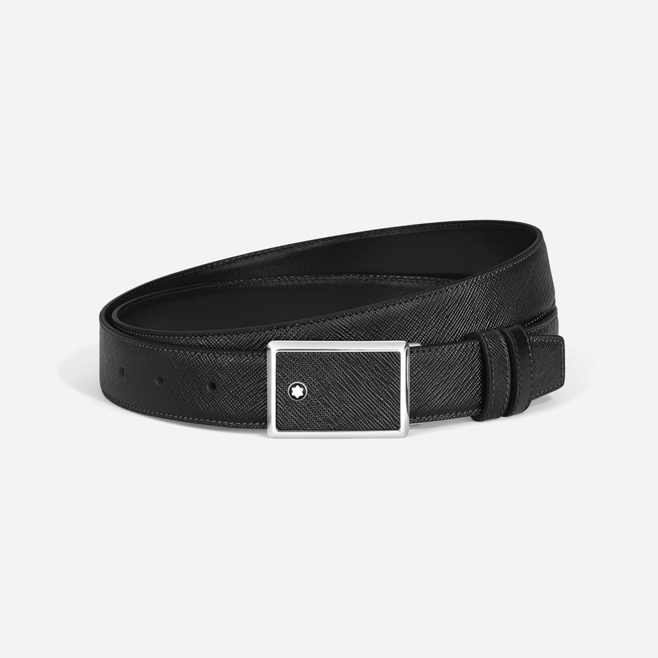 Sartorial Leather 30 mm Reversible Belt with Plate Buckle by Montblanc.
