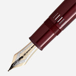 Close up of Meisterstück 149 Burgundy Red Fountain Pen from Montblanc.