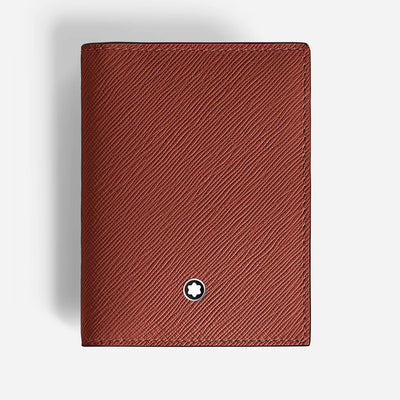 4cc Sartorial Leather Card Holder in Red Oak by Montblanc.