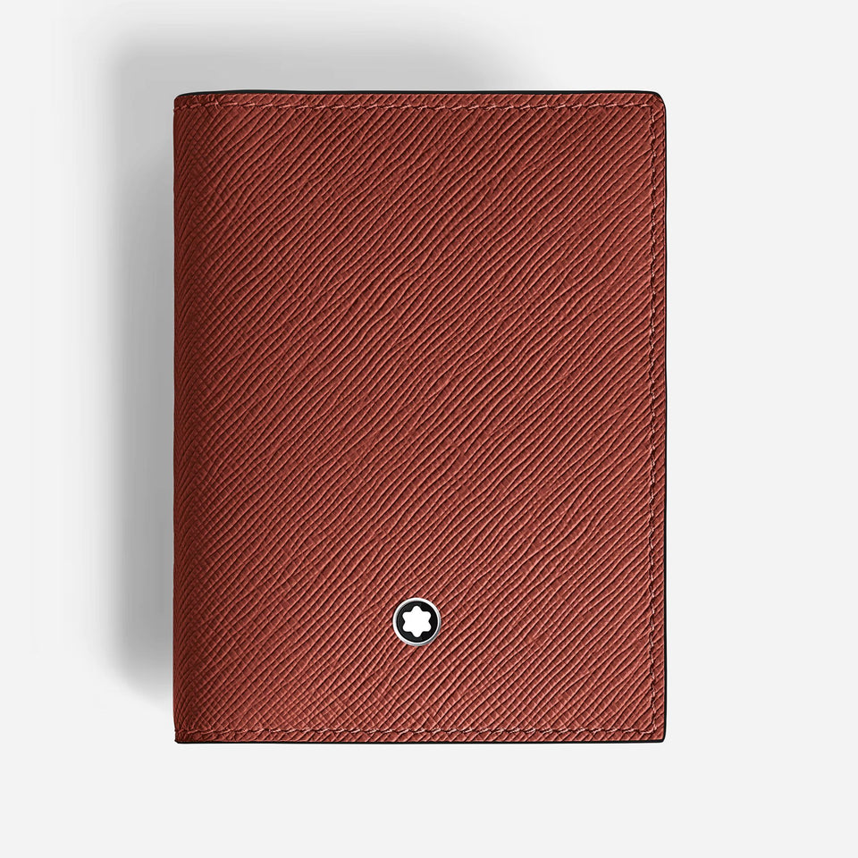 4cc Sartorial Leather Card Holder in Red Oak by Montblanc.