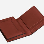Open View of 4cc Sartorial Leather Card Holder in Red Oak by Montblanc.