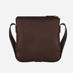 Back View of Sartorial Leather Vertical Belt Messenger Bag in Ebony by Montblanc.
