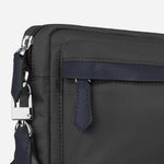 Close Up of Black Panorama Crossbody Bag by Montblanc.