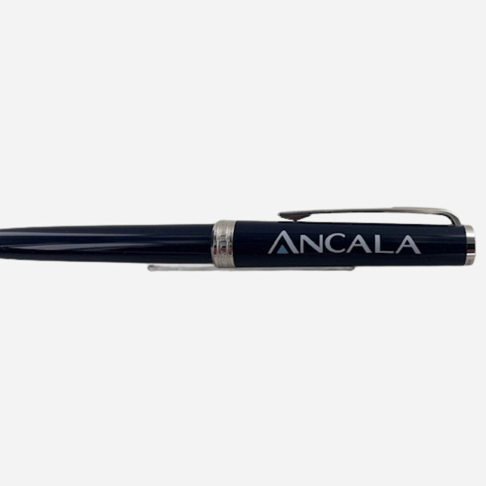 The Montblanc 'Ancala' Company Logo Engraving on PIX Pen Cap.