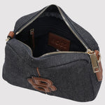 Cotton Anett Navy Cross Body Bag with Double ‘B’ Monogram