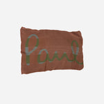 Inside of Green Cotton Block Stipe Scarf with Large Logo from Paul Smith.