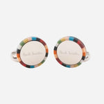 Paul Smith Signature Stripe Edge Round Logo Cufflinks