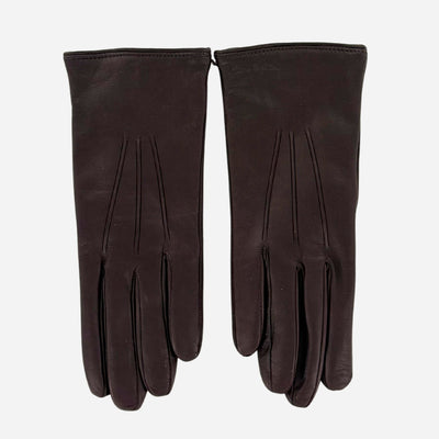 Front of Swirl Cashmere-Lined Leather Gloves by Paul Smith.