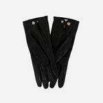 Back of Swirl Cashmere-Lined Leather Gloves in Black by Paul Smith.